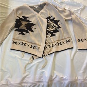 Tribal design cardigan